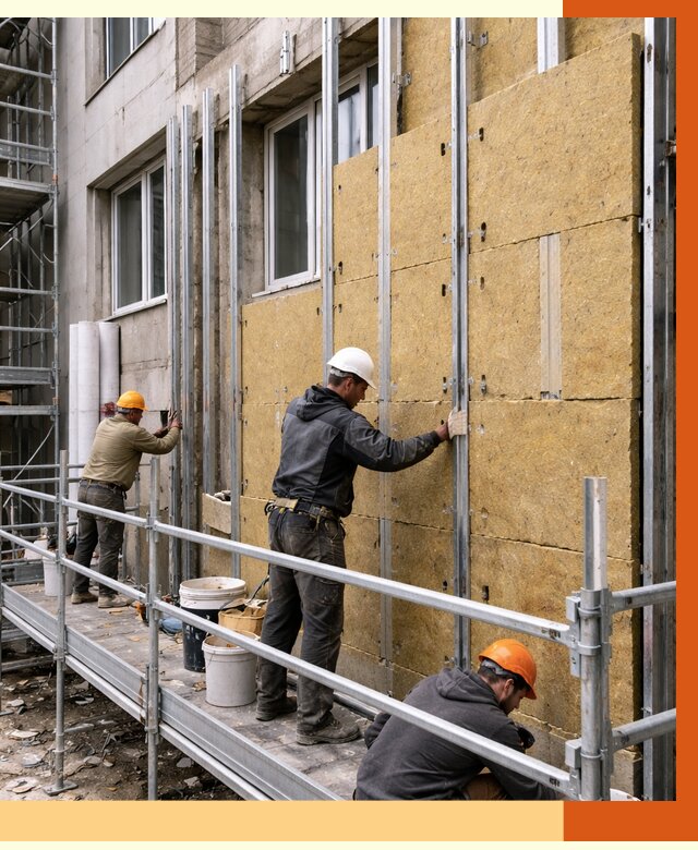 Утепление вентилируемого фасада в Тамбове от 5686 руб/м2 — монтаж и утепление вентфасад | ТепломастерТмб