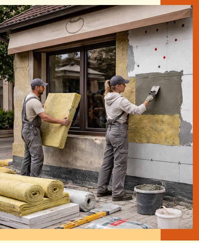 Утепление кафе в Тамбове от 4265 руб/м2 — комплексно под ключ | ТепломастерТмб